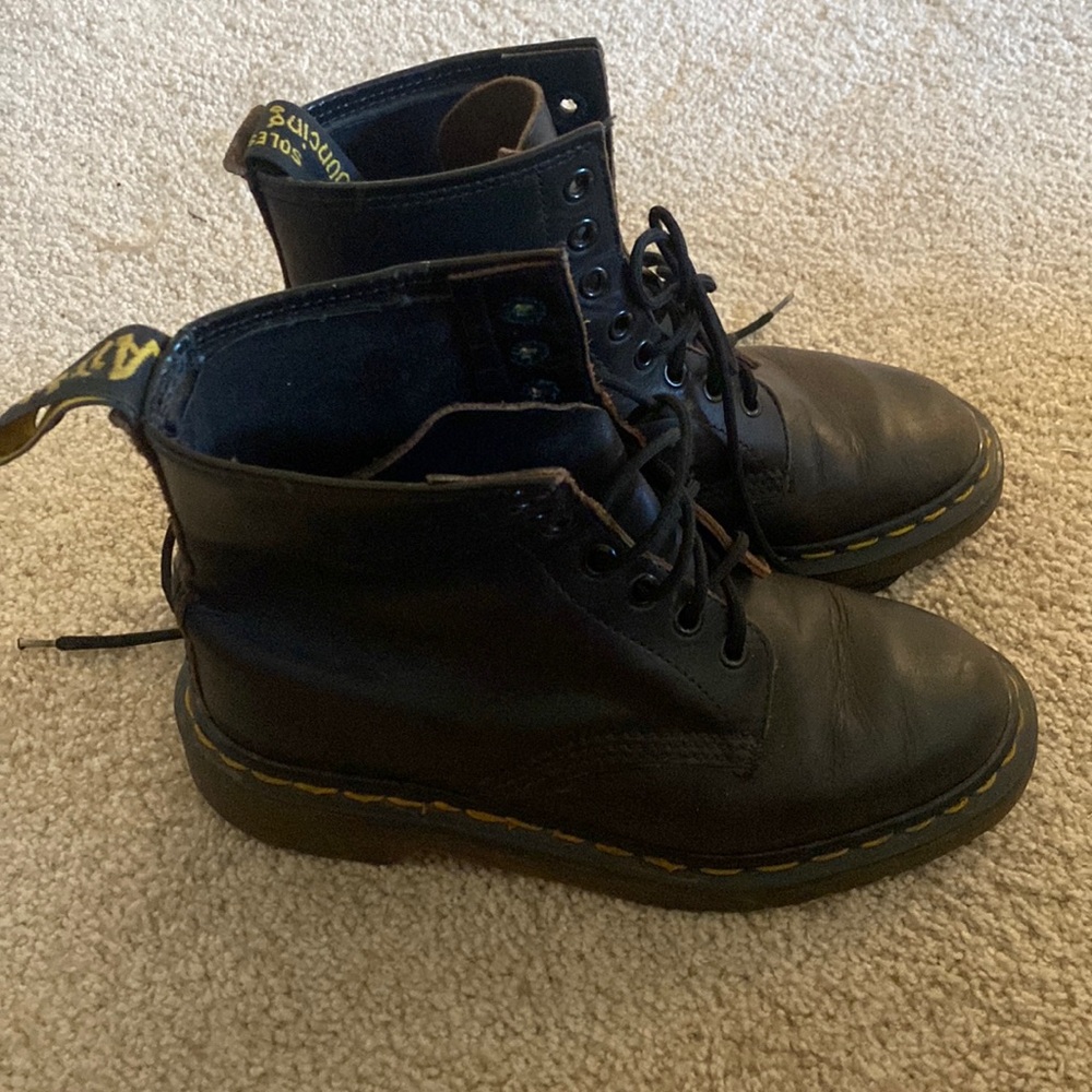 Dr. Martens Black Combat Boots with Air-Cushioned Sole